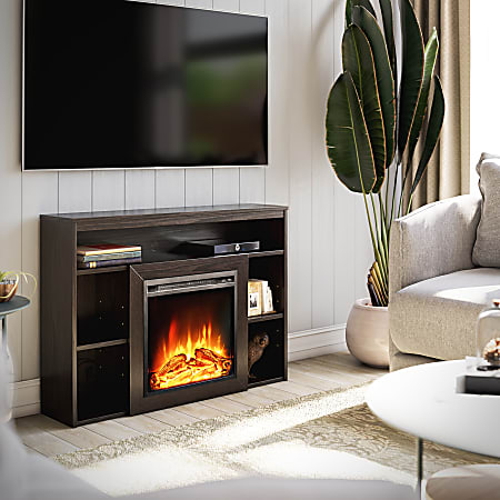 Ameriwood Home Alwick Mantel With Electric Fireplace 29 34 H x 41 58 W ...