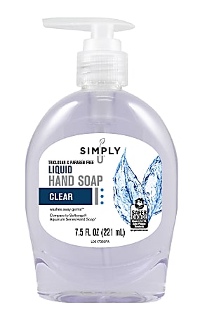 SimplyU Clear Liquid Hand Soap, Triclosan & Paraben Free, Clean Scent, 7.5 Oz
