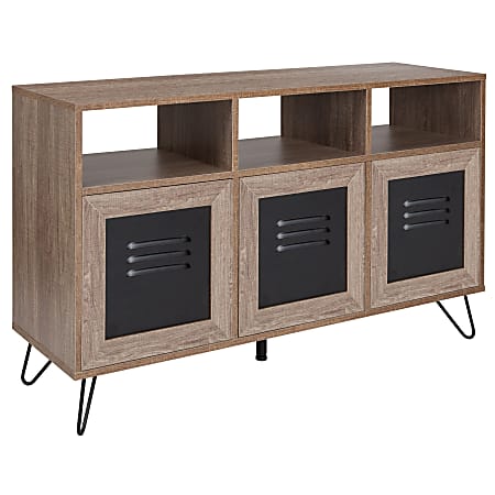 Flash Furniture 3-Shelf Storage Console Table, 26-1/2"H x 44"W x 13-3/4", Rustic