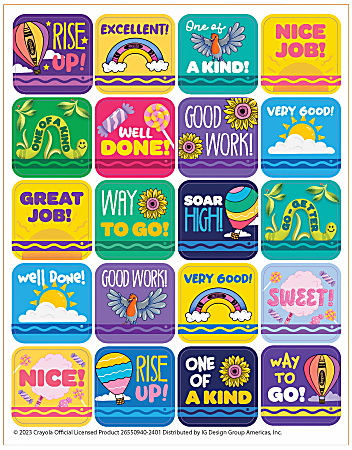 Crayola® Colors Of Kindness Theme Stickers, 1” x 1”, Multicolor, Pack Of 120 Stickers