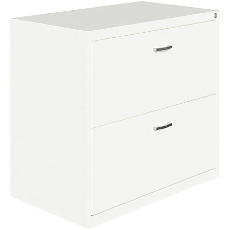 LYS NuSparc 30"W Lateral File 2 Drawer w/ Arc Pull, White, 1 Each