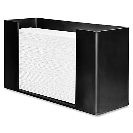 Genuine Joe Folded Paper Towel Dispenser - C Fold, Multifold Dispenser - 6.8" Height x 11.5" Width x 4.1" Depth - Acrylic - Black - Wall Mountable - 9 / Carton