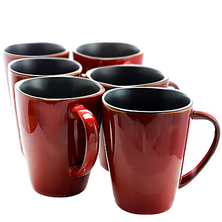 Elama Stoneware Mugs, Harland, 14 Oz., Red