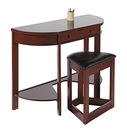 Style@Work by Thomasville Piedmont Console Table With Stool, 35 1/2"H x 47 3/4"W x 19"D, Dark Mahogany