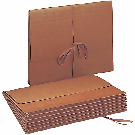 Smead® Expanding Wallet With Flap, 5 1/4" Expansion, 9 1/2" x 11 3/4", 30% Recycled, Redrope