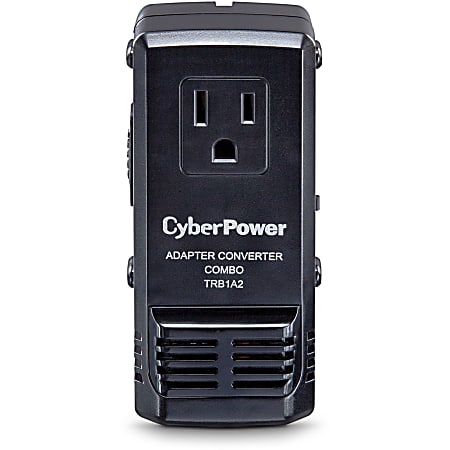 CyberPower TRB1A2 International Travel Adapter - VAC - Type A, Type C, Type G, & Type I Input Plugs, Black, 1YR Warranty