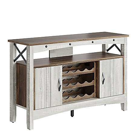 Bestier 50"W Storage Cabinet With LED Light, Wash White