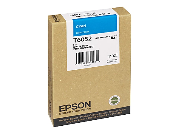 Epson T6052 - 110 ml - cyan - original - ink cartridge - for Stylus Pro 4800, Pro 4880