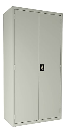 Lorell® Steel Locking Janitorial Storage Cabinet, Light Gray