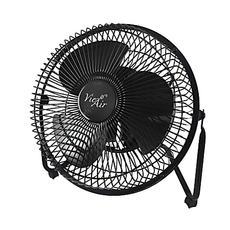 Vie Air 8" High-Velocity Desk And Floor Fan, 10" x 5-1/2", Black