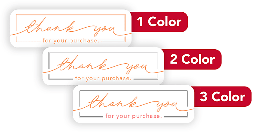 Custom 1, 2 Or 3 Color Printed Labels/Stickers, Rectangle, 5/8" x 2", Box Of 250