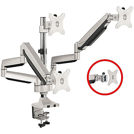 SIIG Triple Monitor Aluminum Gas Spring Desk Mount, CEMT3611S1