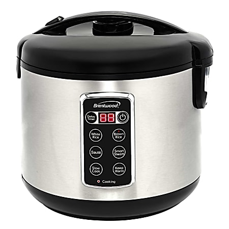 Brentwood® RC-5116DS 7-Function Electric Smart Multi-Cooker, 16-Cup, Silver & Black