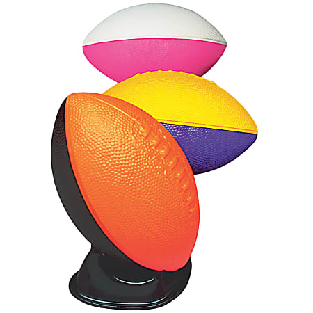 Poof Products Foam Pro Mini Footballs, 7"H x 4 1/2"W x 4 1/2"D, Assorted Colors, Pack Of 6 Footballs