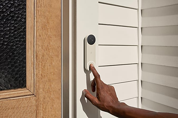 Google Nest Battery Powered Doorbell Camera Ash - Office Depot