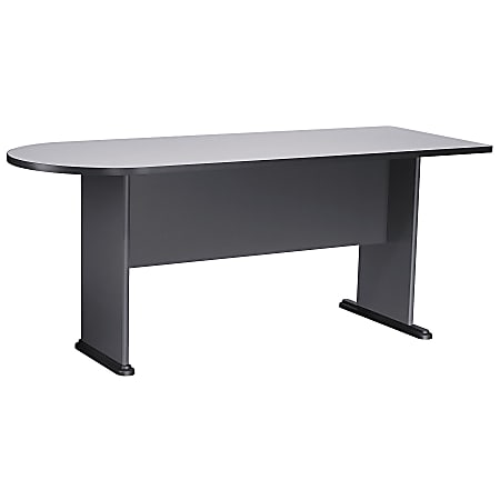 Bush Business Furniture Office Advantage Universal Freestanding Peninsula, 72"W, Slate/White Spectrum, Standard Delivery