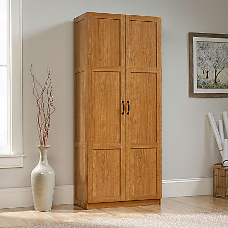 Sauder Select Storage Cabinet Highland Oak Office Depot