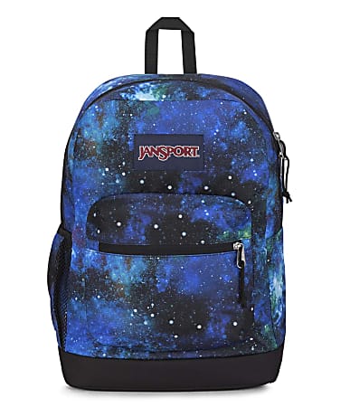 Jansport Cross Town Plus Backpack With 15" Laptop Pocket, 100% Recycled, Cyberspace Galaxy