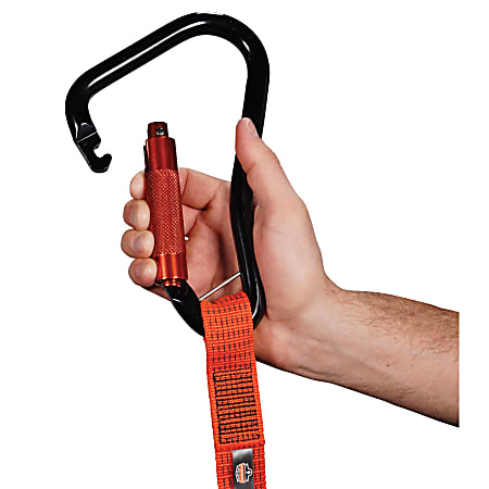 Ergodyne Squids 3149 Tool Lanyard With XL Carabiner And Swivel 76 Orange -  Office Depot