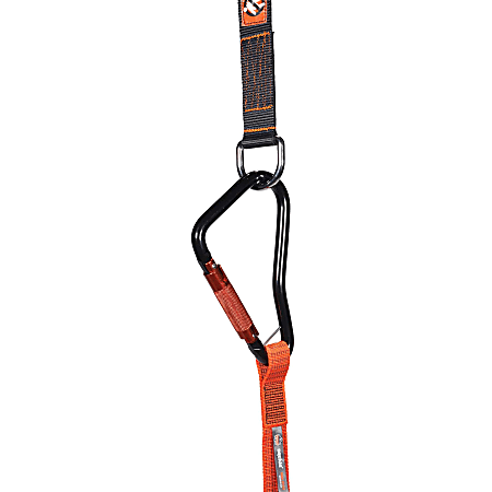 Ergodyne Squids 3118Fx Standard Tool Lanyard With Dual Locking Carabiner 15  Lb OrangeGray - Office Depot