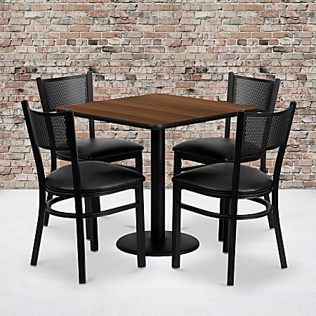 Flash Furniture Square Table And 4 Grid-Back Chairs,