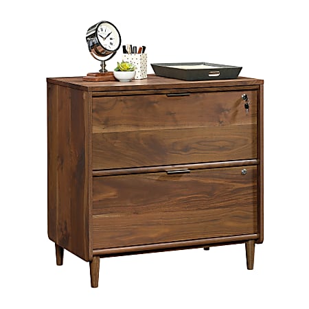Sauder&reg; Clifford Place 29-1/2"W x 18-1/2"D Lateral 2-Drawer File Cabinet, Grand Walnut