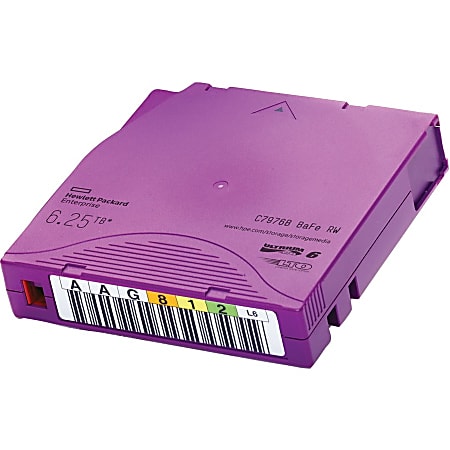 HPE LTO-6 Ultrium 6.25TB BaFe RW Custom Labeled Data Cartridge 20 Pack - LTO-6 - WORM - Labeled - 2.50 TB (Native) / 6.25 TB (Compressed) - 2775.59 ft Tape Length - 20 Pack