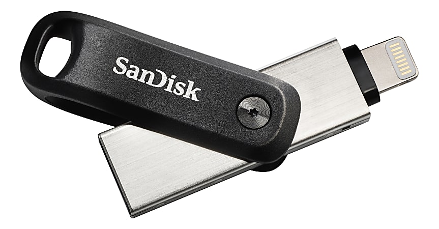 SanDisk® iXpand USB 3.0/Lightning Flash Drive, 64GB, Silver
