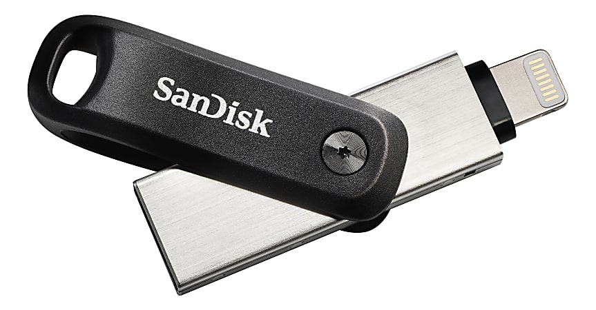 SanDisk iXpand USB 3.0Lightning Flash Drive 64GB Silver Office Depot
