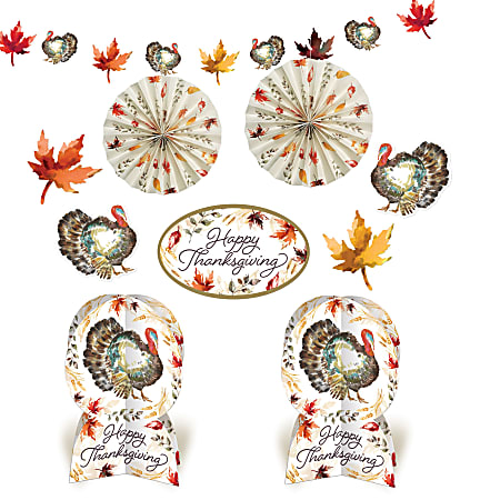 Amscan Paper Classic Thanksgiving Room Decorating Kit, Multiple Sizes, 2 Per Pack, Carton Of 10 Packs