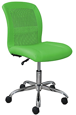 Serta® Essentials Faux Leather Mid-Back Computer Chair, Creativity Lime/Chrome