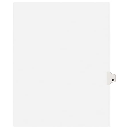 Avery® Individual Legal Dividers Avery® Style, Letter Size, Side Tab #16, White Dividers/White Tabs