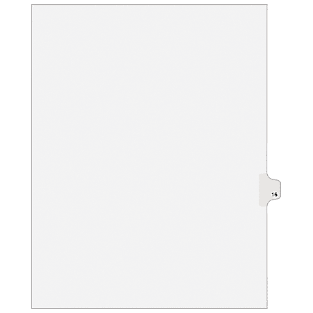 Avery® Individual Legal Dividers Avery® Style, Letter Size, Side Tab #16, White Dividers/White Tabs