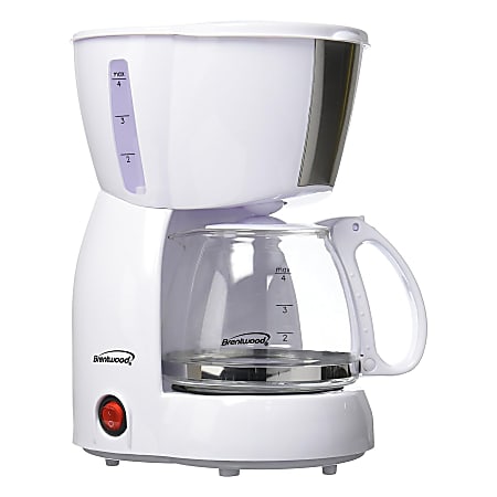 Brentwood 4-Cup Coffee Maker, 11" x 6", White