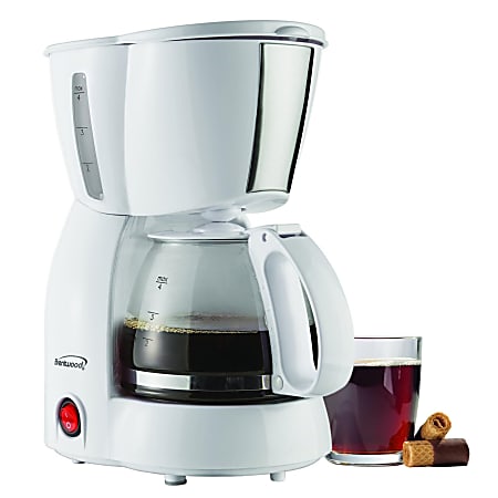 Brentwood 4 Cup Coffee Maker 11 x 6 White - Office Depot