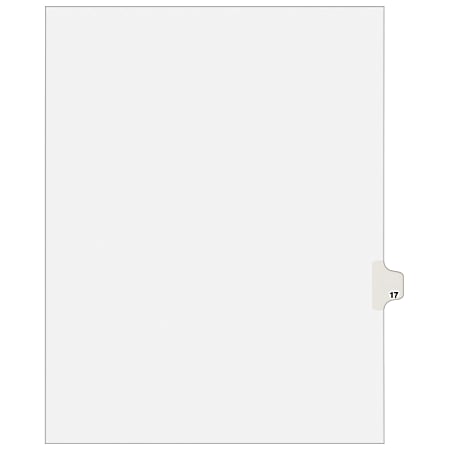 Avery® Individual Legal Dividers Avery® Style, Letter Size, Side Tab #17, White Dividers/White Tabs