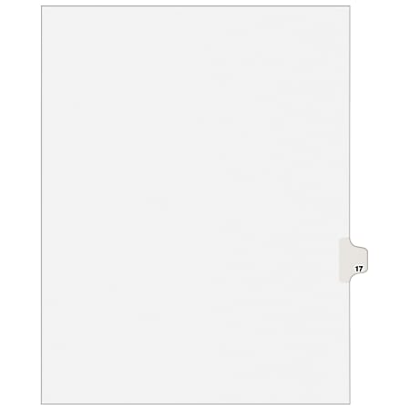 Avery® Individual Legal Dividers Avery® Style, Letter Size, Side Tab #17, White Dividers/White Tabs