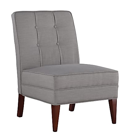 Linon Laurie Slipper Chair, Gray/Walnut