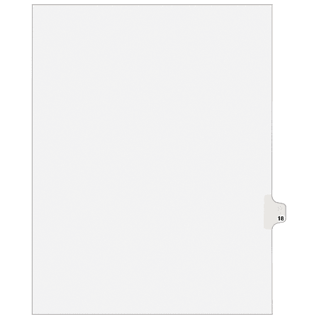 Avery® Individual Legal Dividers Avery® Style, Letter Size, Side Tab #18, White Dividers/White Tabs
