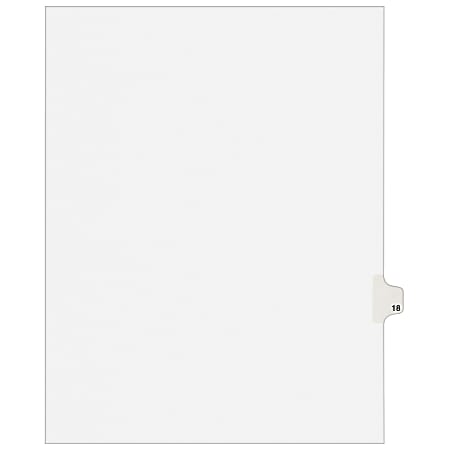 Avery® Individual Legal Dividers Avery® Style, Letter Size, Side Tab #18, White Dividers/White Tabs