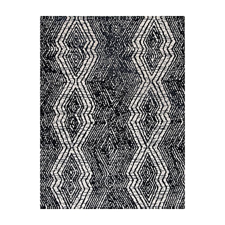 Anji Mountain Smiljan Rug’d Chair Mat, 1/4"H x 36”W x 48”D, Black/White
