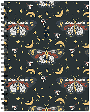 2024-2025 Willow Creek Press Weekly/Monthly Planner, 6-1/2" x 8-1/2", Butterfly Moon, July To June, 47736