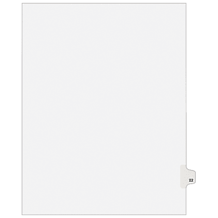 Avery® Individual Legal Dividers Avery® Style, Letter Size, Side Tab #22, White Dividers/White Tabs
