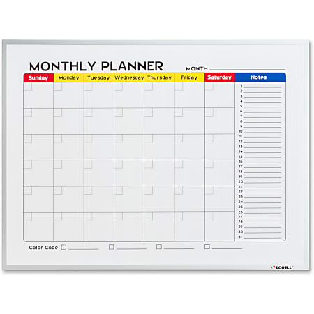 Lorell® Magnetic Planner Unframed Dry-Erase Whiteboard, 18" x 24", White