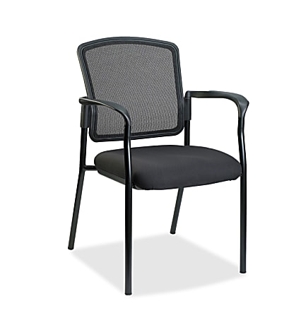 Lorell® Mesh/Fabric Guest Stack Chair, Black