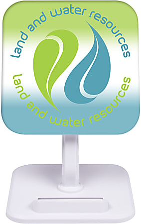 Custom Qi-Certified Stand Wireless Charging Pad, 4" x 4"