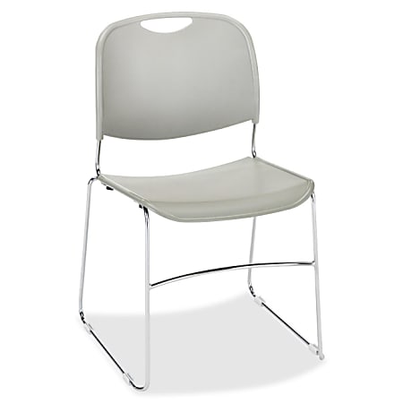 Lorell® Plastic Stacking Chair, Gray, Set Of 4