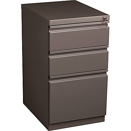 Lorell® 19 7/8"D Mobile Letter-Size Pedestal File Cabinet, Box/Box/File, Medium Tone