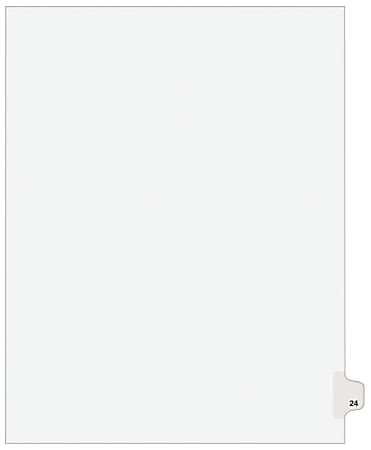 Avery® Individual Legal Dividers Avery® Style, Letter Size, Side Tab #24, White Dividers/White Tabs