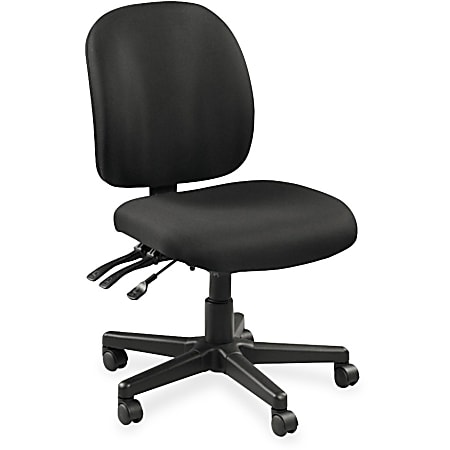 Lorell® Multi-Funtction Mid-Back Fabric Task Chair, Armless, Black